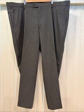 Pronto Uomo Charcoal Flat-Front Dress Pants